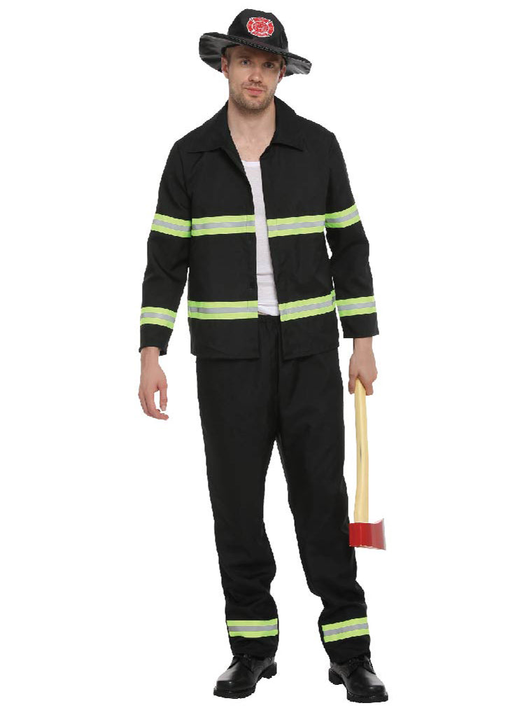 Alternative Image of Classic Black Firefighter Uniform Mens Costume