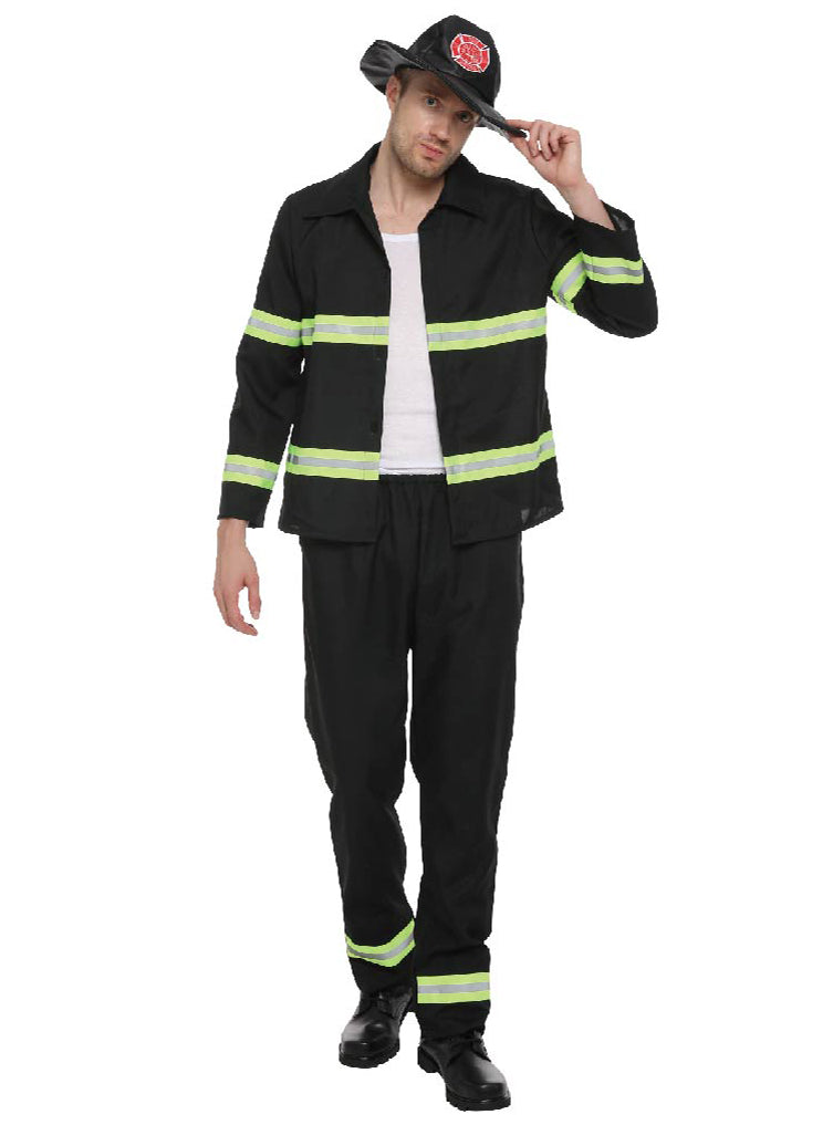 Main image of Classic Black Firefighter Uniform Mens Costume