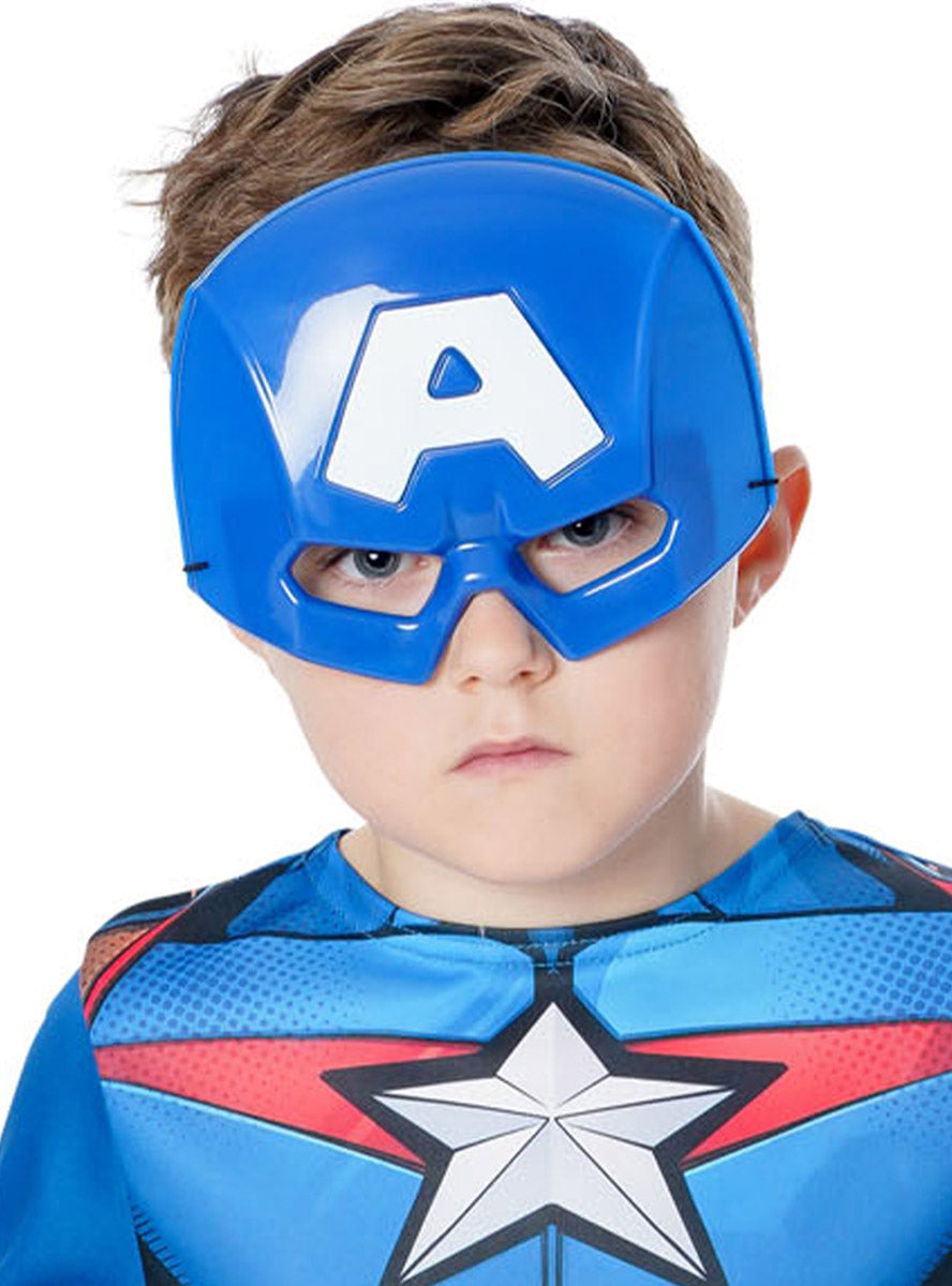 Close Mask Image of Superhero Captain America Classic Boys Costume