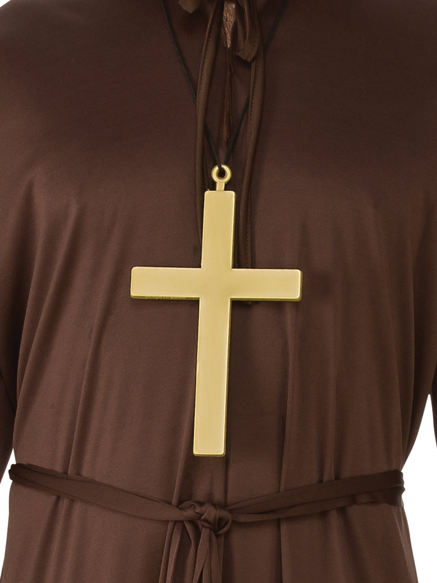 Classic Brown Monk Mens Costume Robe - Close Image