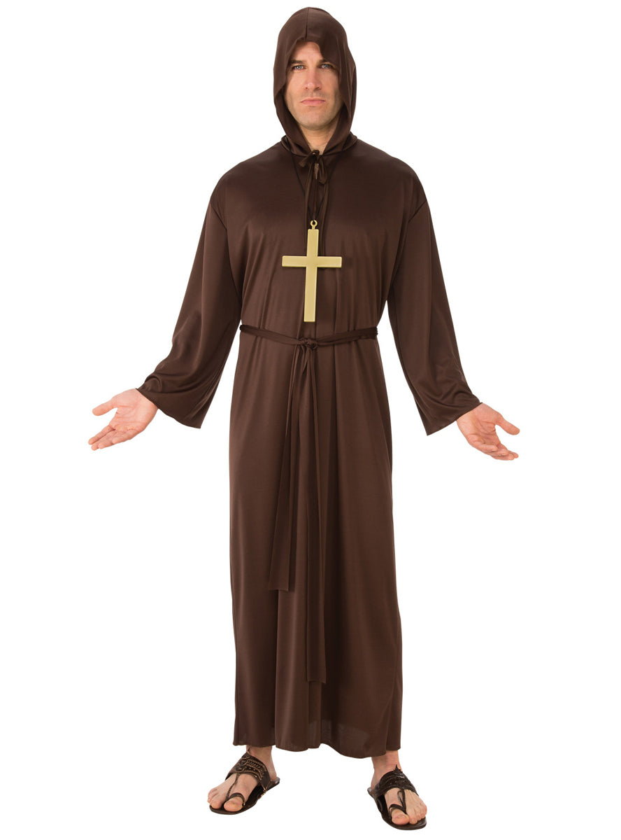 Classic Brown Monk Mens Costume Robe - Main Image