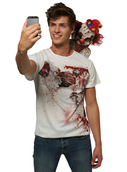 Main image of Clown Selfie Shocker Mens Halloween Costume Shirt