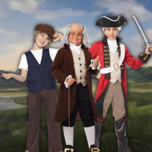 Image of boys wearing colonial costumes