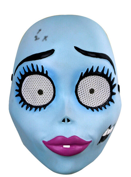 Corpse Bride Womens Emily Blue Half Face Costume Mask - Main Image