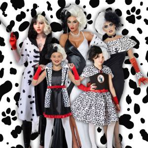 Image of girls and women in Cruella costumes