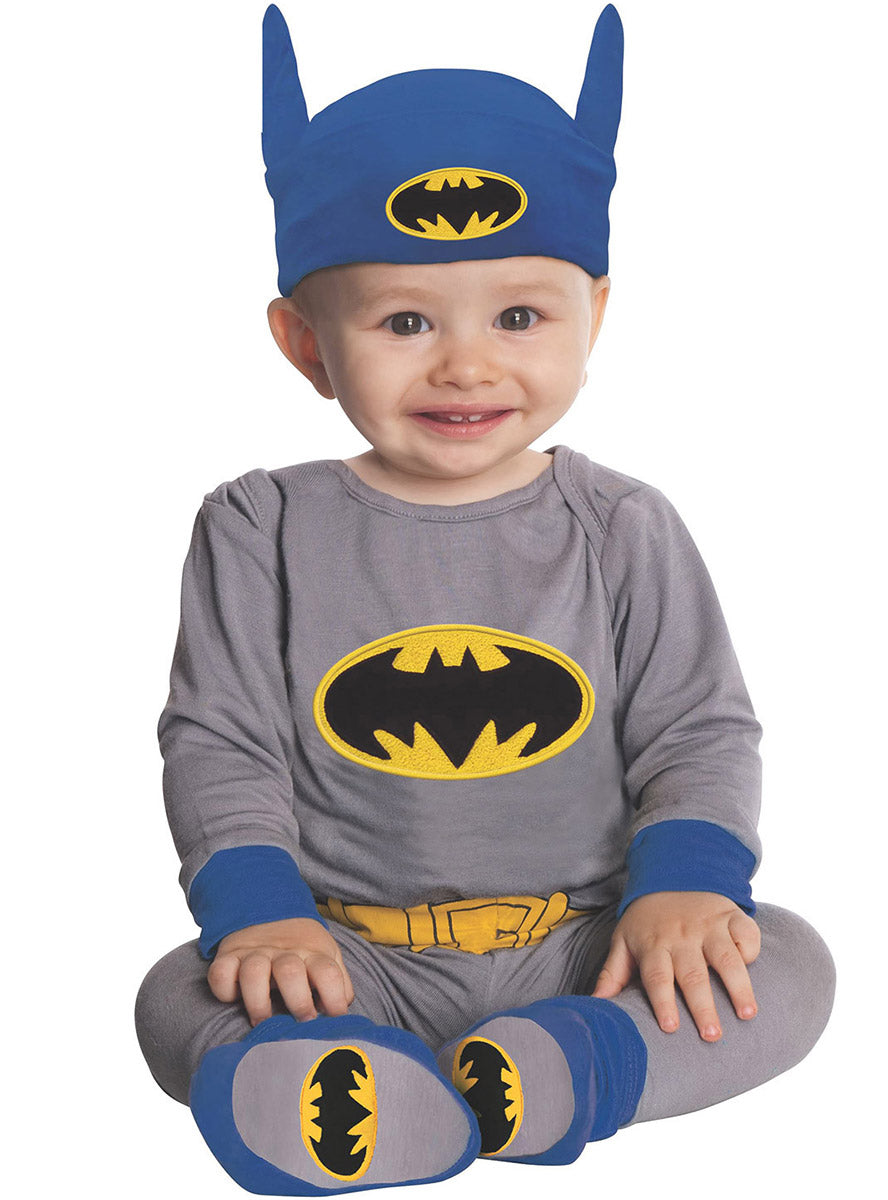 Grey DC Batman Costume Onesie For Baby Boys - Main Image