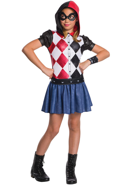 Main Image of Harley Quinn Hooded DC Superhero Girls Costume