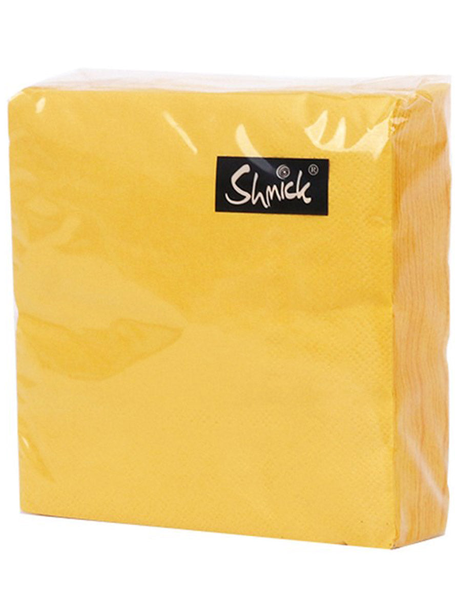 33cm Square Dandelion Yellow Paper Napkins - Packaging Image