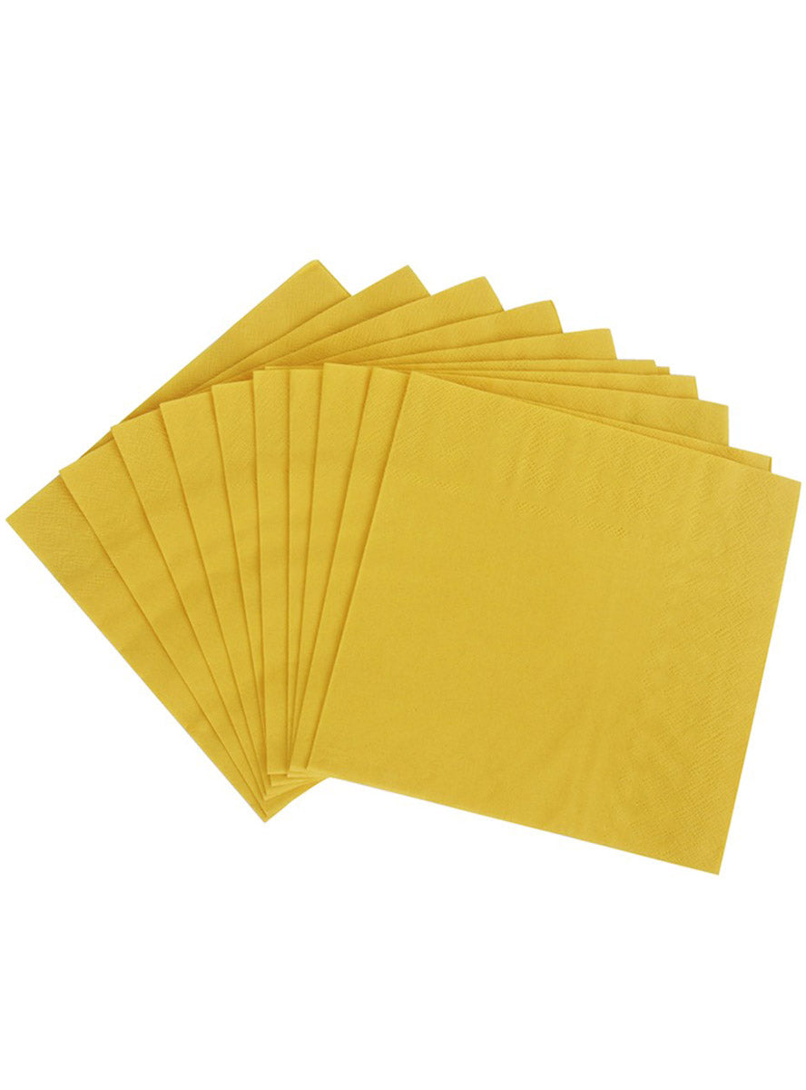 33cm Square Dandelion Yellow Paper Napkins - Main Image