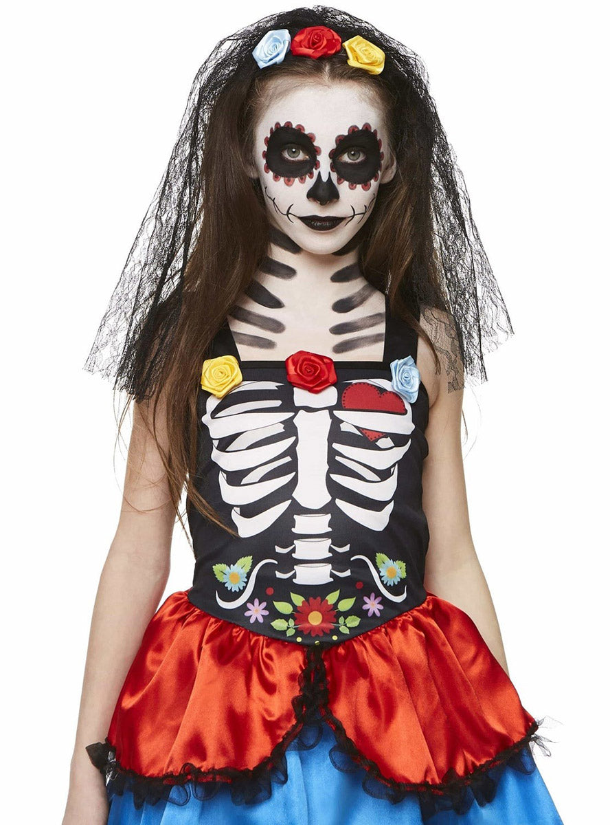 Close image of Day Of The Dead Senorita Girls Sugar Skull Costume
