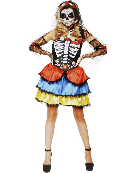 Main image of Day Of The Dead Senorita Plus Size Womens Sugar Skull Costume