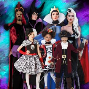 Image of people in Disney villain costumes