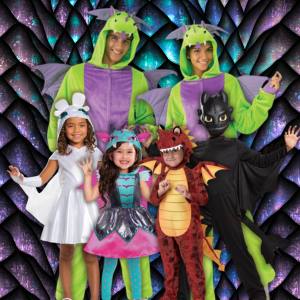 Image of people in dragon costumes