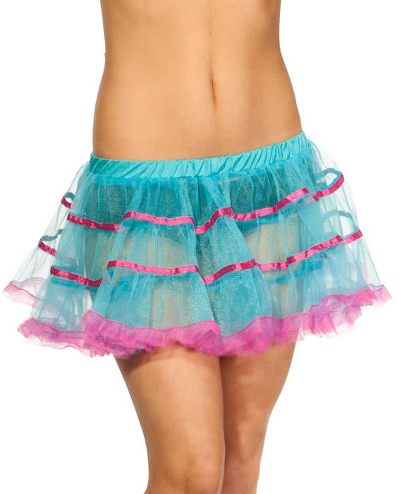 Pink and Blue Double Layer Costume Petticoat for Women