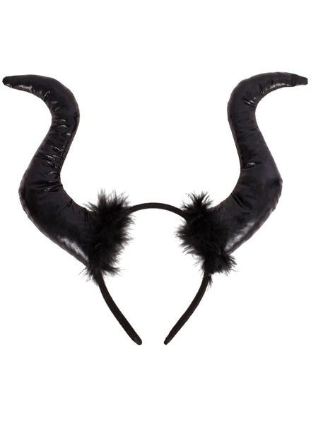 Image of Evil Fairy Womens Black Halloween Costume Headband With Horns