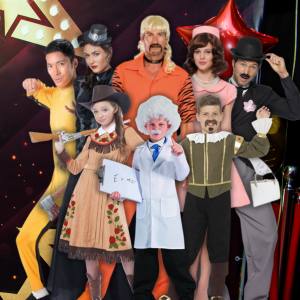 Image of people in famous character costumes