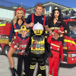 Image of people in fire fighter costumes