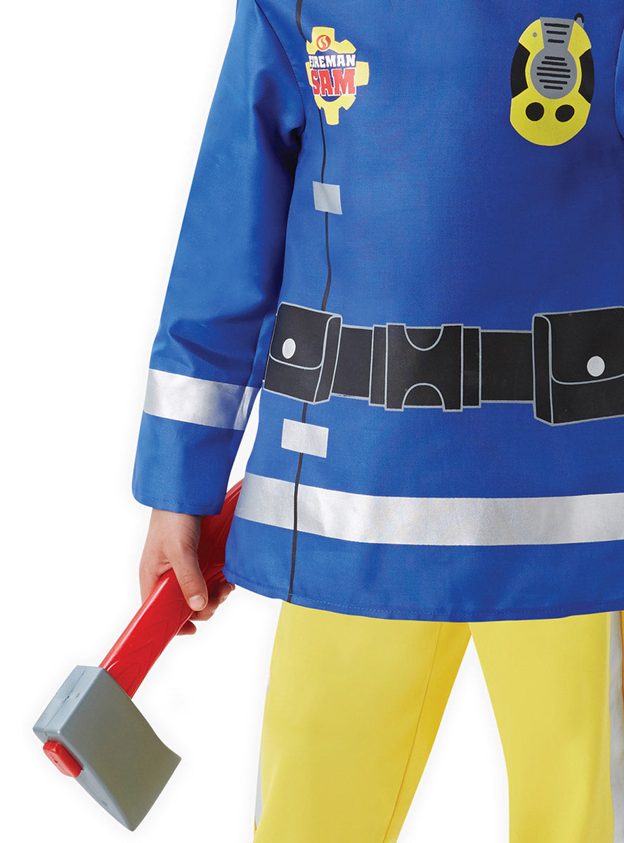 Close Costume Image of Deluxe Toddler Fireman Sam Cartoon Character Costume