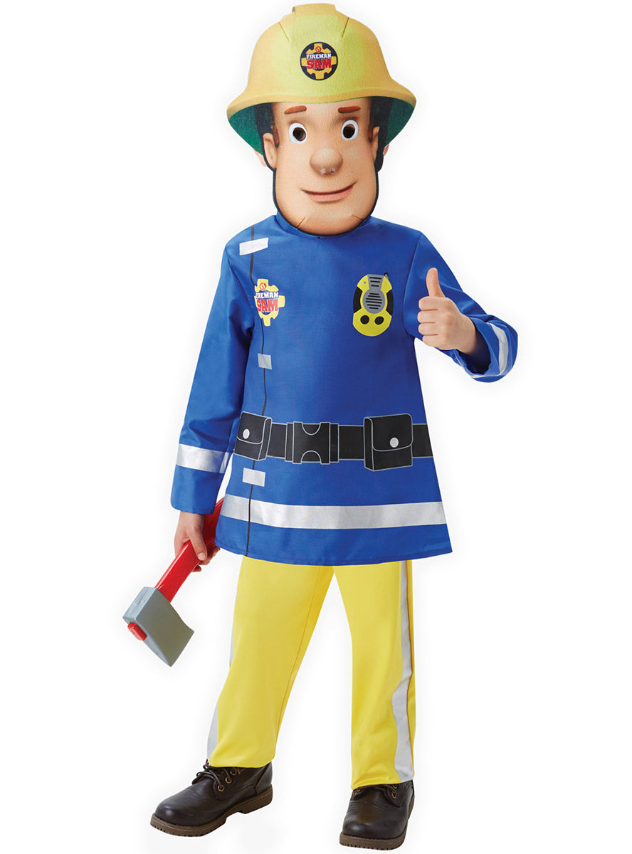 Main Image Deluxe Toddler Fireman Sam Cartoon Character Costume