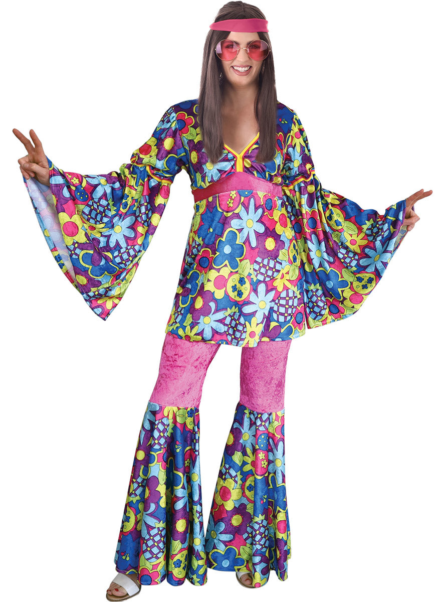 70s Flower Power Hippie Womens Costume