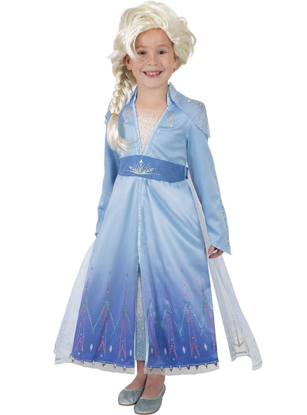 Main image of Frozen 2 Girls Premium Elsa Costume And Wig Set