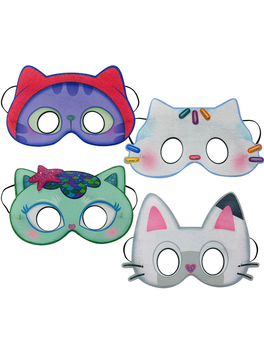 Kids Gabbys Dollhouse 4 Pack Felt Character Costume Masks - Main Image