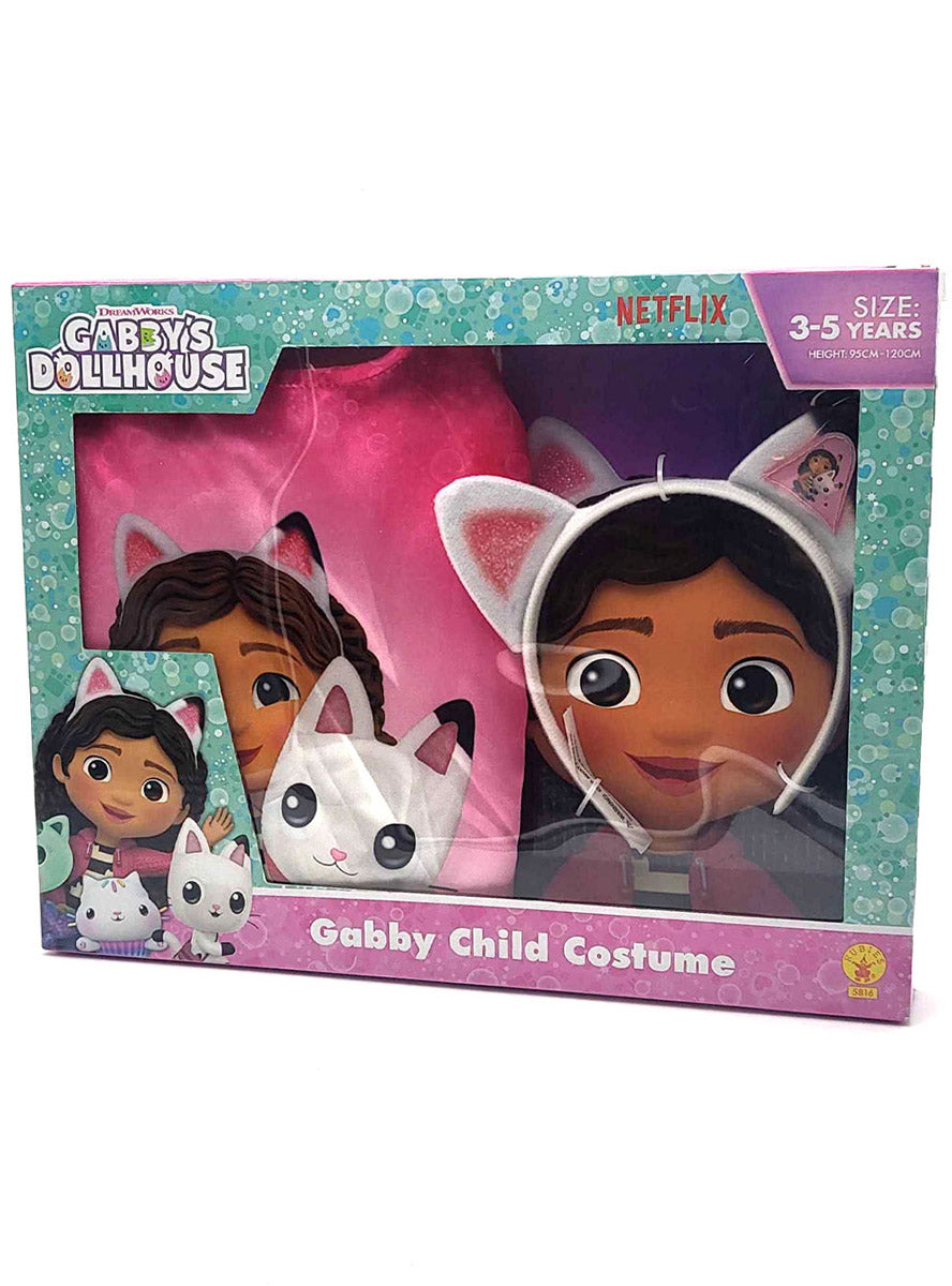 Packaging image of Gabbys Dollhouse Girls Costume And Ears Gift Set