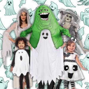 Image of people in ghost costumes