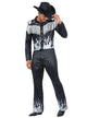 Mens black and silver tassel cowboy costume - Main image