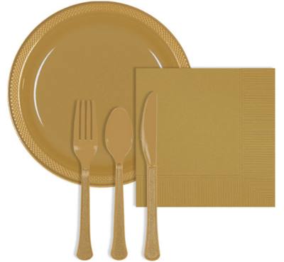 Image of gold party supplies