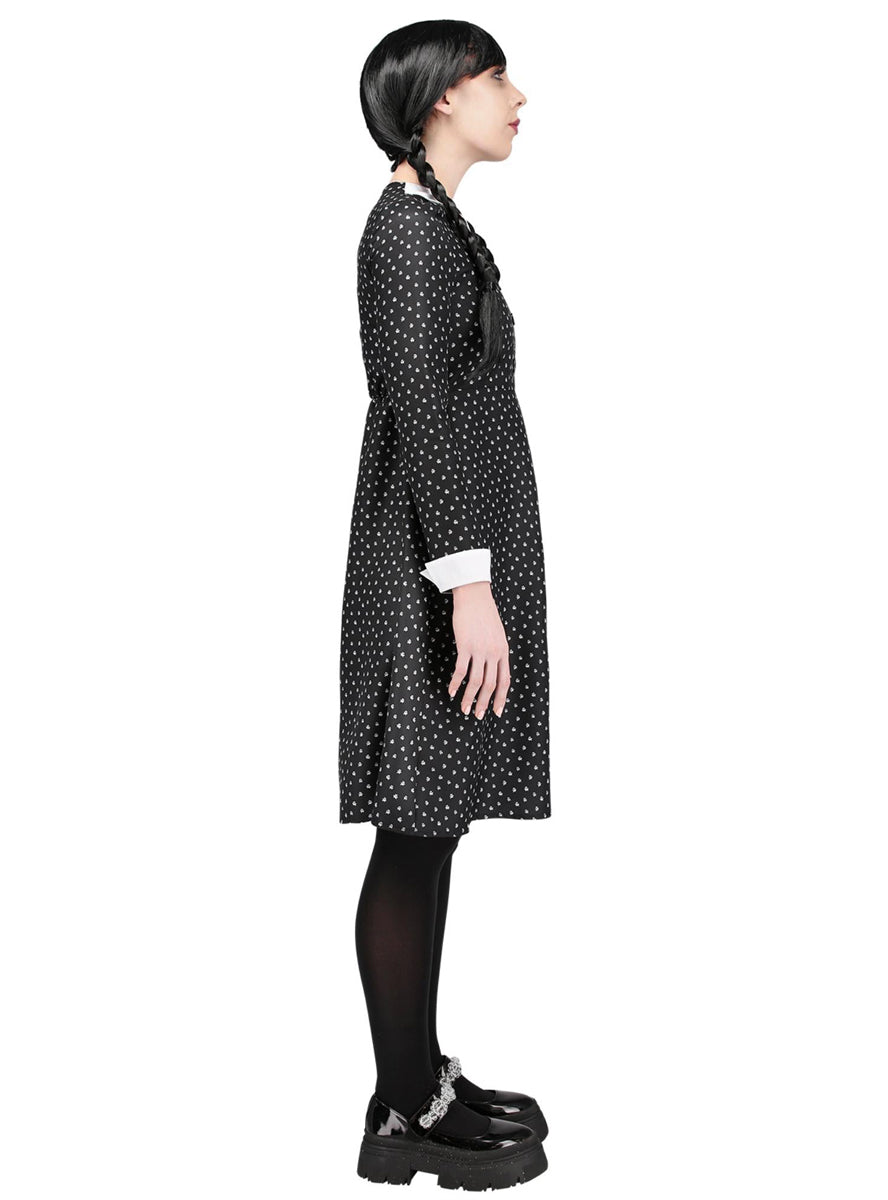 Girls Wednesday addams family school uniform costume - Side image