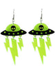 Main Image of Novelty Green Alien Spaceship Earrings