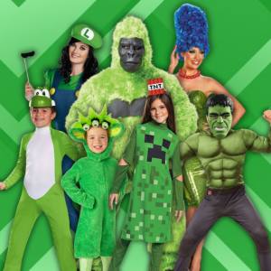 Image of people in green costumes