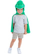 Image of Ferocious Green Dinosaur Kids Hooded Costume Cape - Main Front View