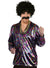 Image of Groovy Disco Mens Metallic Rainbow Costume Shirt