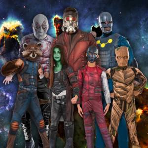 Image of people in Guardians of the Galaxy costumes