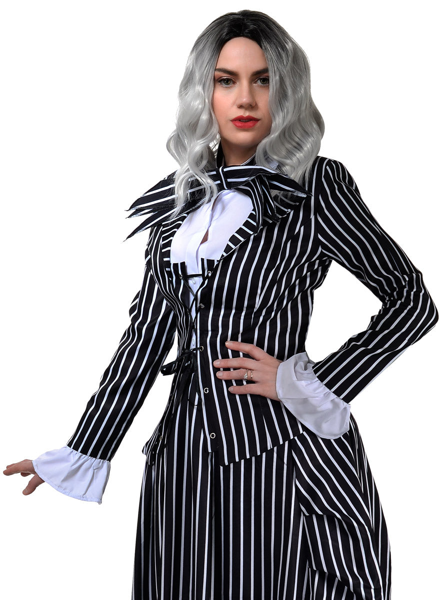 Skeleton Jack Womens Deluxe Christmas Costume - Close Image