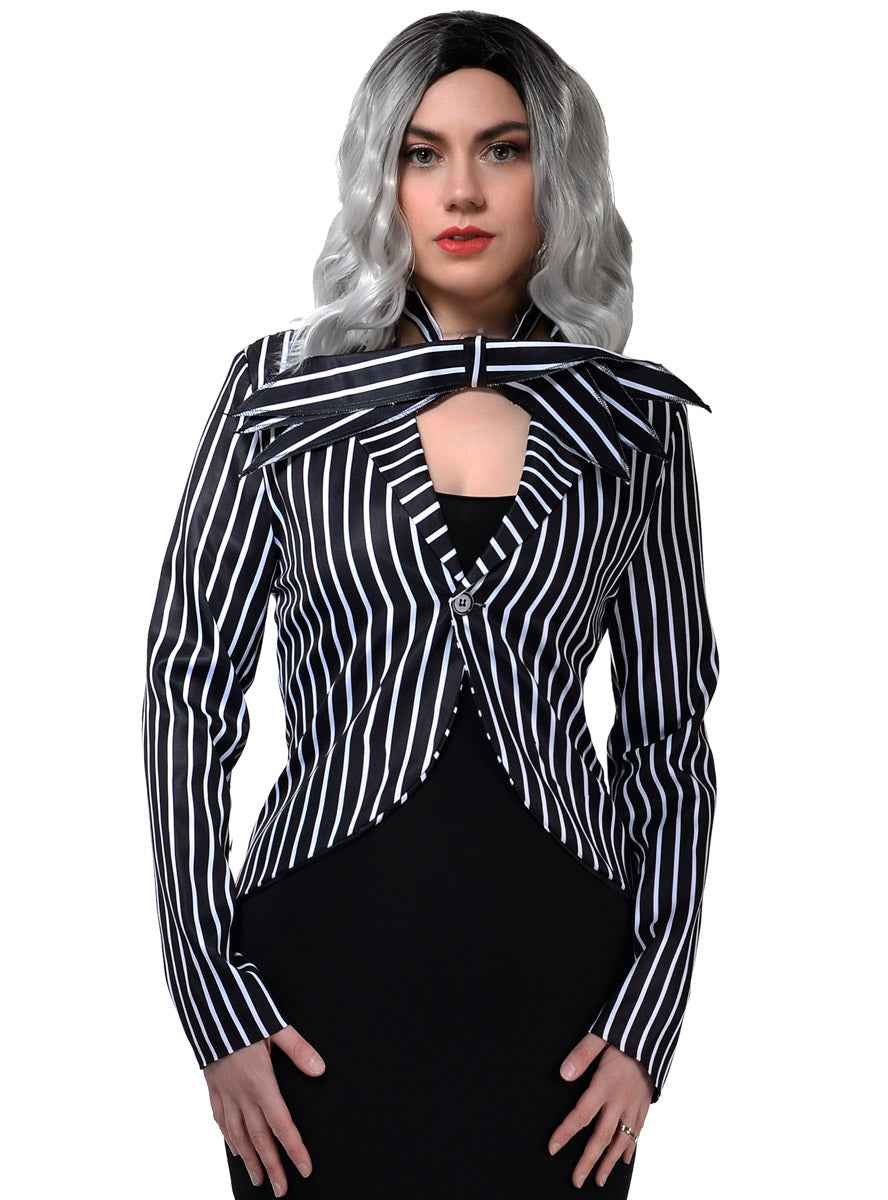 Skeleton Jack Womens Christmas Nightmare Costume Jacket - Close Image