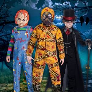 Image of boys wearing Halloween dress up costumes