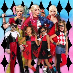 Image of girls and women in Harley Quinn costumes