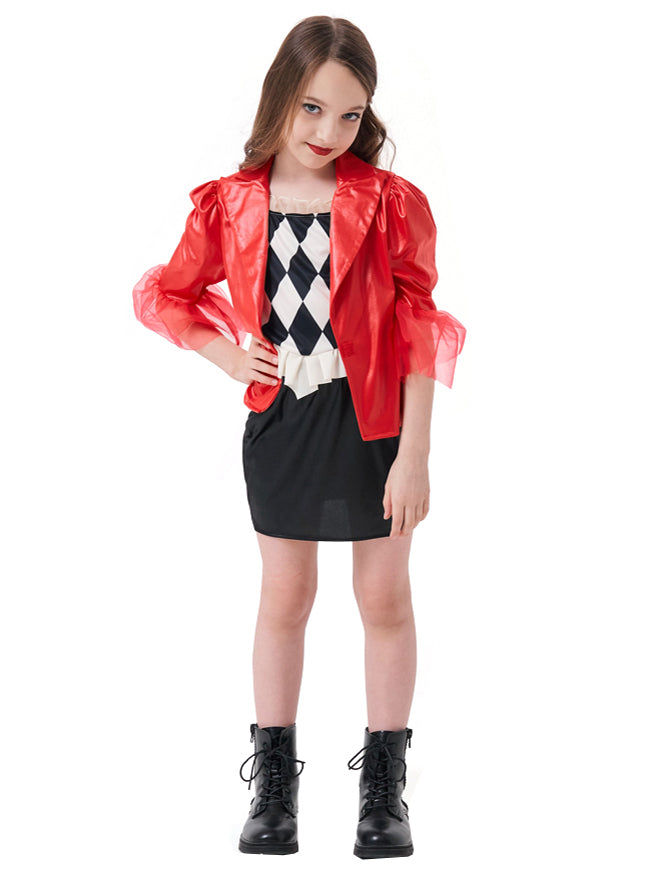 Main image of Harlequin Red and Black Joker Movie Girls Costume