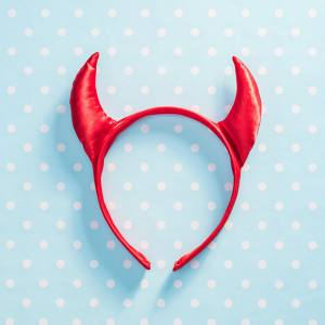 Image of red devil horns headband