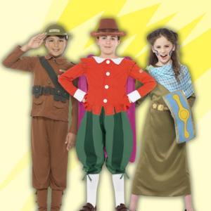 Image of kids in horrible histories costumes