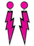 Main image of 1980s Neon Pink Lightning Bolt Costume Earrings