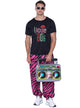 Main image of I Love The 80s Mens Pink Zebra Print Costume