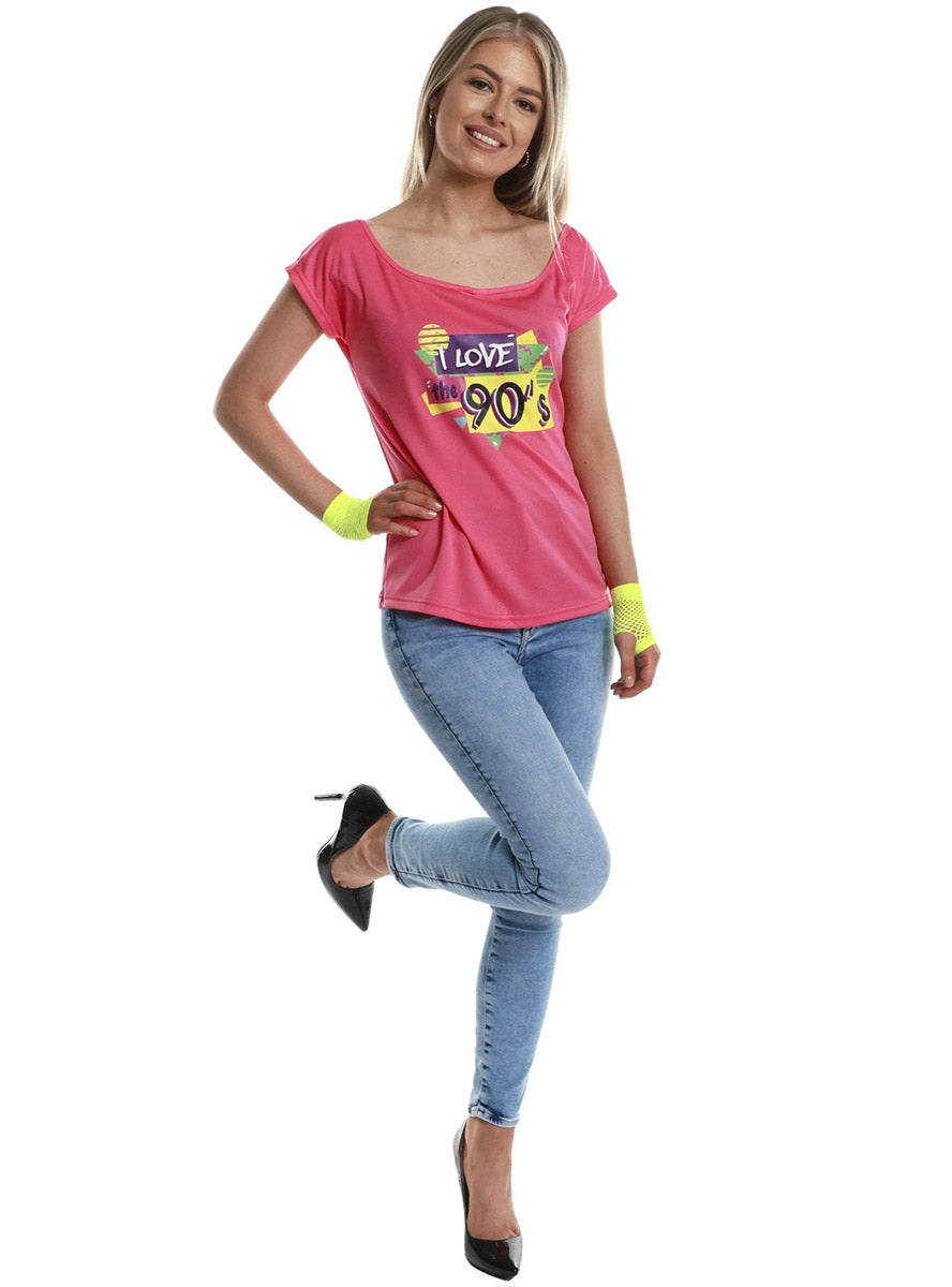 Alternative image of I Love The 90s Womens Pink Costume Top