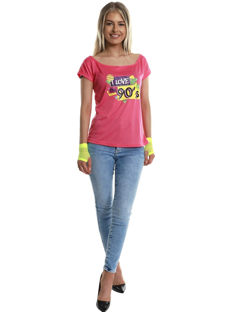 Main image of I Love The 90s Womens Pink Costume Top