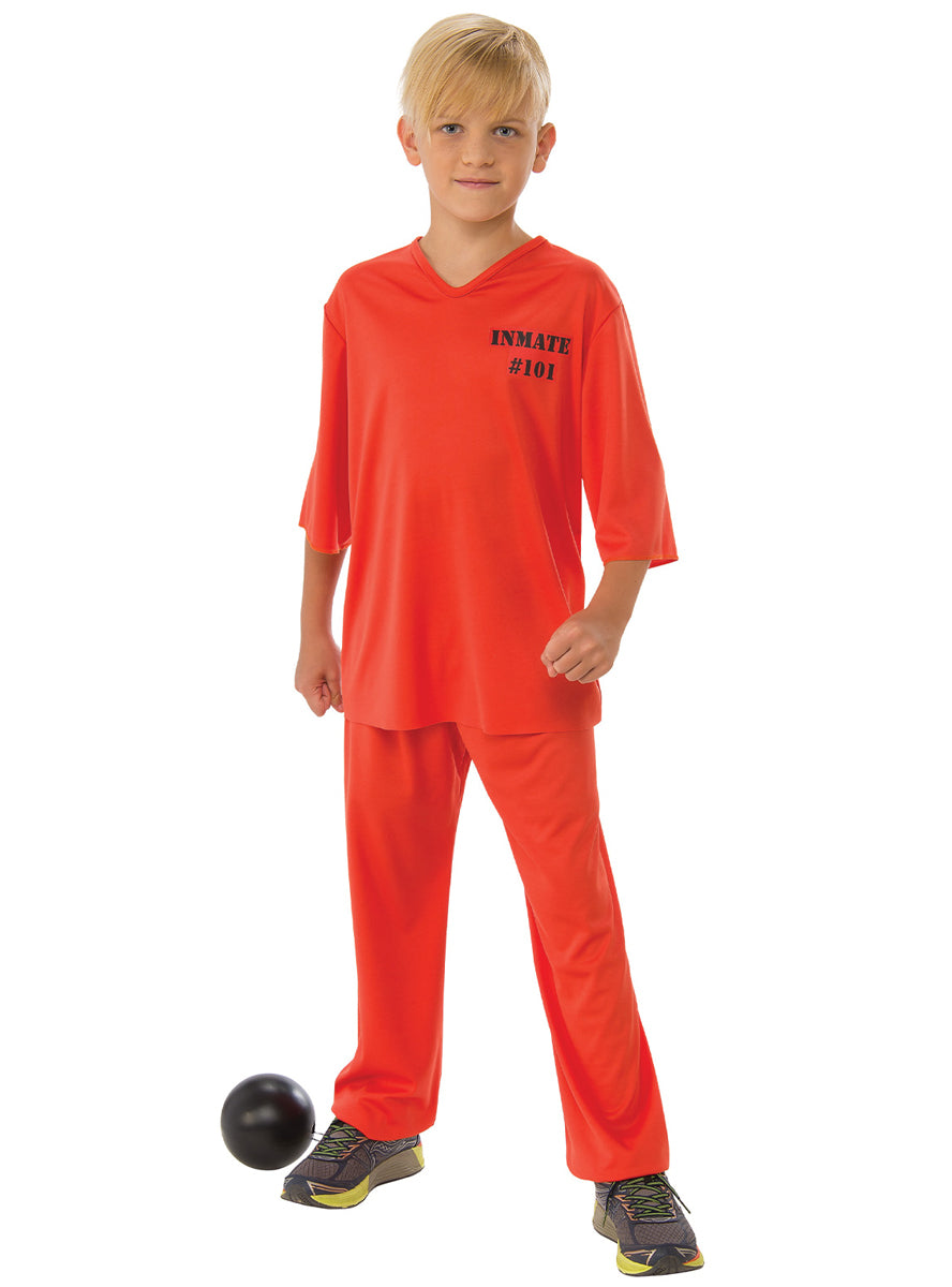 Orange Inmate Boys Prisoner Costume - Main Image