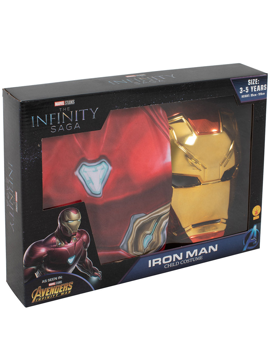 Iron Man Boys Costume And Mask Gift Set - packaging image