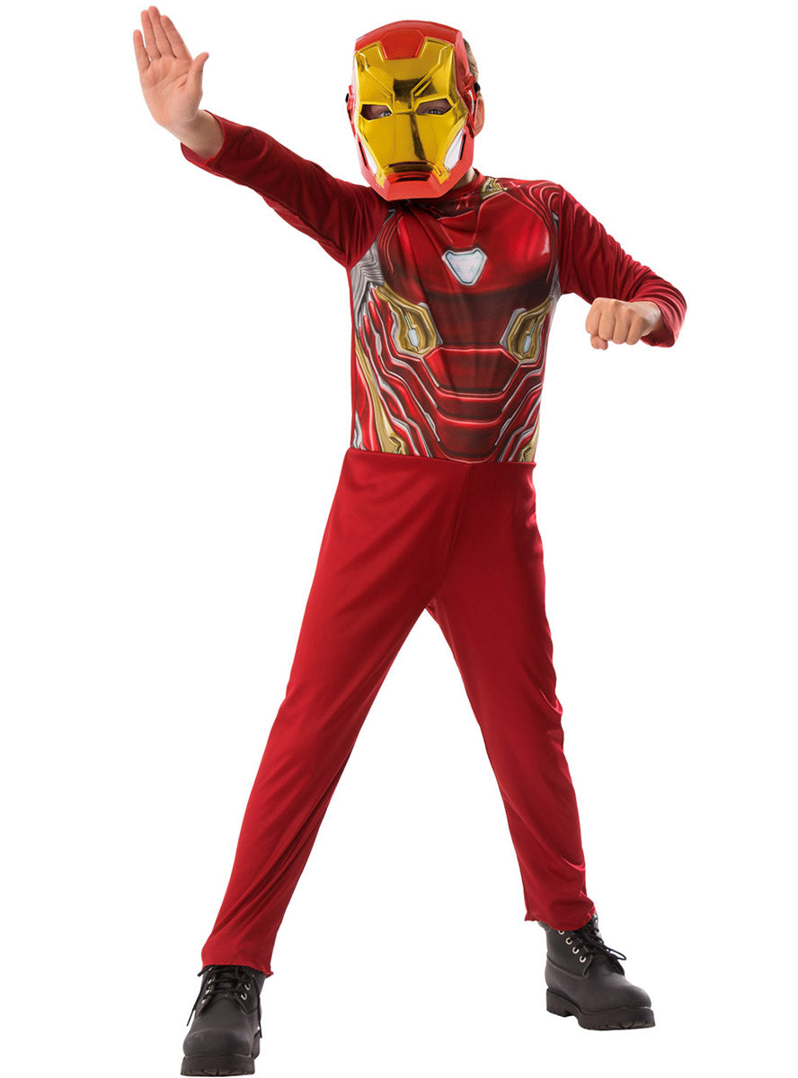 main image of Iron Man Boys Costume And Mask Gift Set
